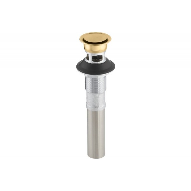 Pop-Up Drain - With Overflow - Vibrant Brushed Moderne Brass