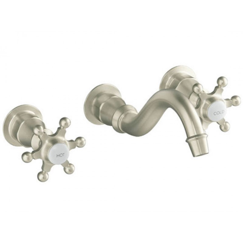 Antique Premier Wall Mount Faucet - Trim Only - Brushed Nickel