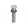 Brushed Nickel Spring Loaded Push Button Drain (Without Overflow)
