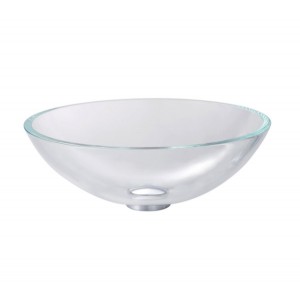 KRAUS Glass Vessel Sink in Crystal Clear with Pop-...