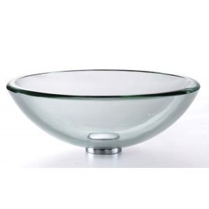 KRAUS 19 mm Thick Glass Vessel Sink in Clear with ...