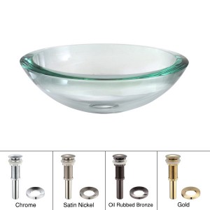 KRAUS 34 mm Thick Glass Vessel Sink in Clear with ...
