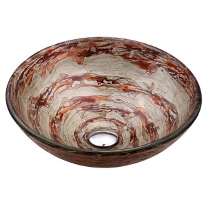 KRAUS Ares Glass Vessel Sink in Brown and Gray