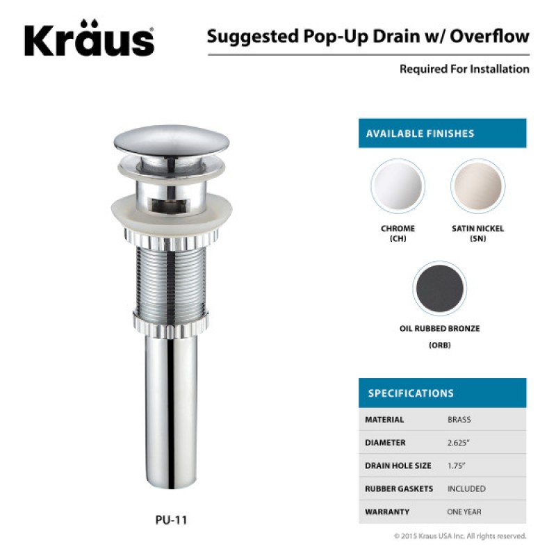 KRAUS Elavo™ Series Square Ceramic Semi-Recessed Bathroom Sink in White with Overflow and Pop-Up Drain in Oil Rubbed Bronze