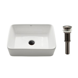 KRAUS Rectangular Ceramic Vessel Bathroom Sink in ...