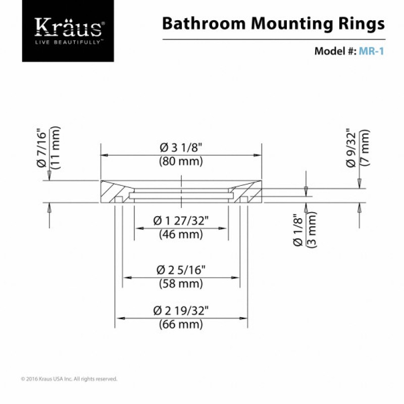 KRAUS Mounting Ring in Oil Rubbed Bronze