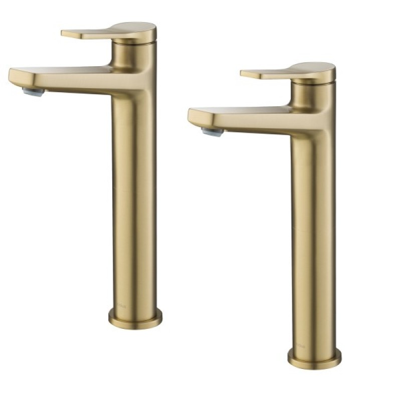 Indy™ Single Handle Vessel Bathroom Faucet in Brushed Gold (2-Pack)