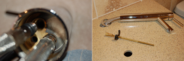 Installation of a vessel sink faucet